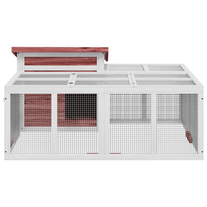 vidaXL Rabbit Hutch Mocha 144x123x67.5 cm Solid Wood Pine