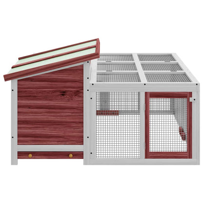 vidaXL Rabbit Hutch Mocha 144x123x67.5 cm Solid Wood Pine