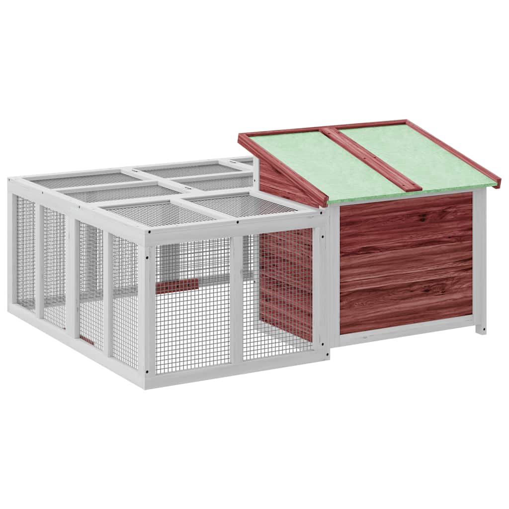 vidaXL Rabbit Hutch Mocha 144x123x67.5 cm Solid Wood Pine