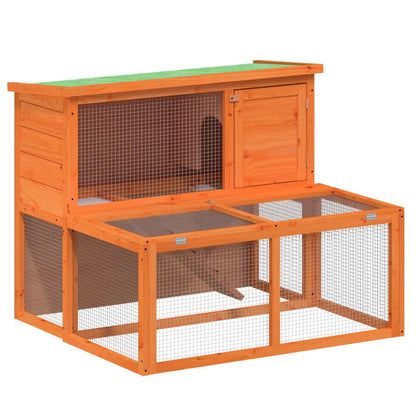 vidaXL Rabbit Hutch Brown 102x90x84.5 cm Solid Wood Pine
