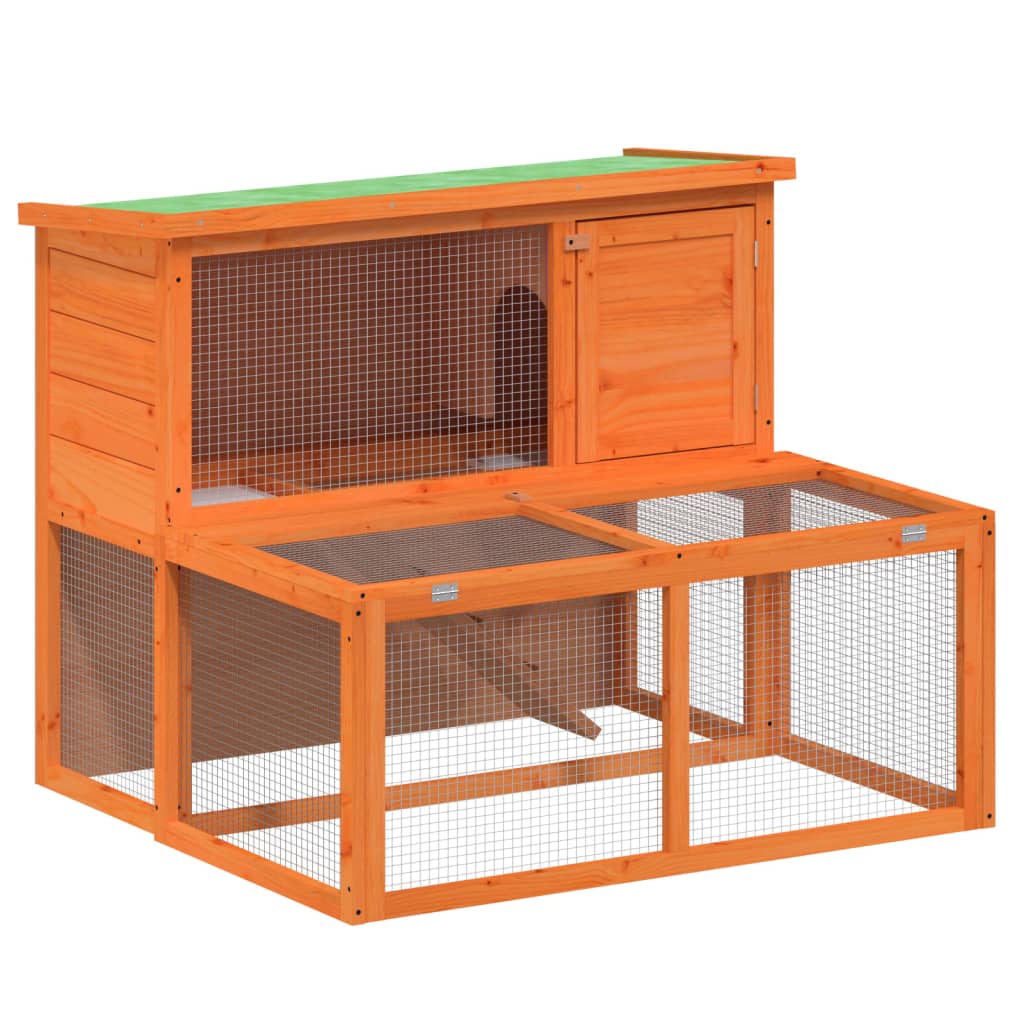 vidaXL Rabbit Hutch Brown 102x90x84,5 cm Solid Wood Pine