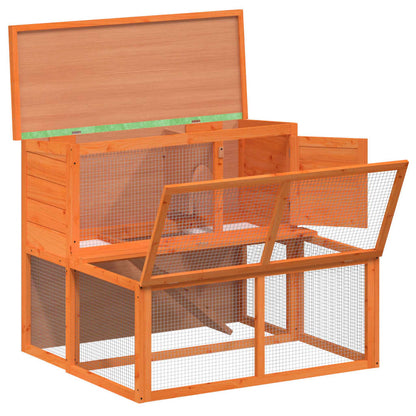 vidaXL Rabbit Hutch Brown 102x90x84,5 cm Solid Wood Pine