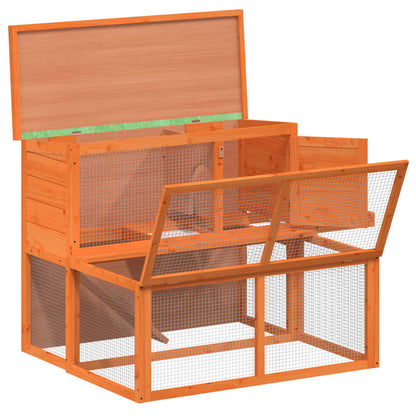 vidaXL Rabbit Hutch Brown 102x90x84,5 cm Solid Wood Pine