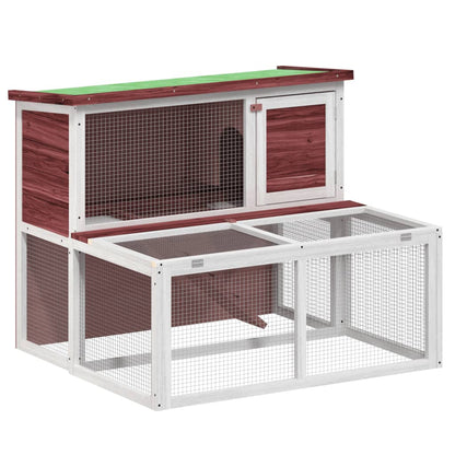 vidaXL Rabbit Hutch Mocha 102x90x84,5 cm Solid Wood Pine