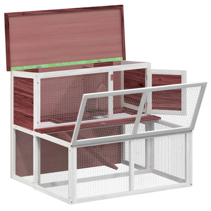vidaXL Rabbit Hutch Mocha 102x90x84.5 cm Solid Wood Pine