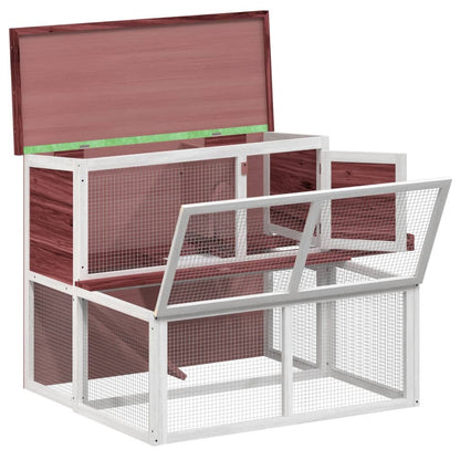 vidaXL Rabbit Hutch Mocha 102x90x84,5 cm Solid Wood Pine
