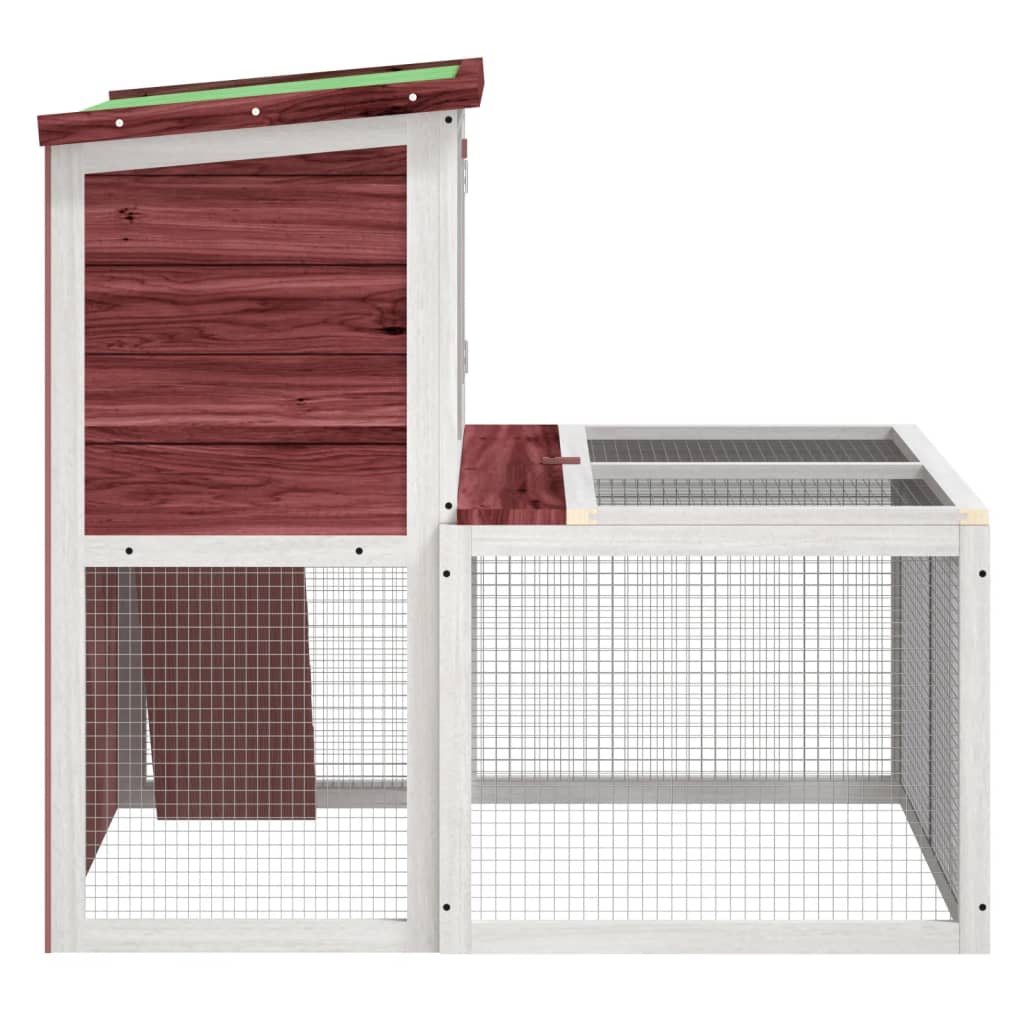 vidaXL Rabbit Hutch Mocha 102x90x84.5 cm Solid Wood Pine