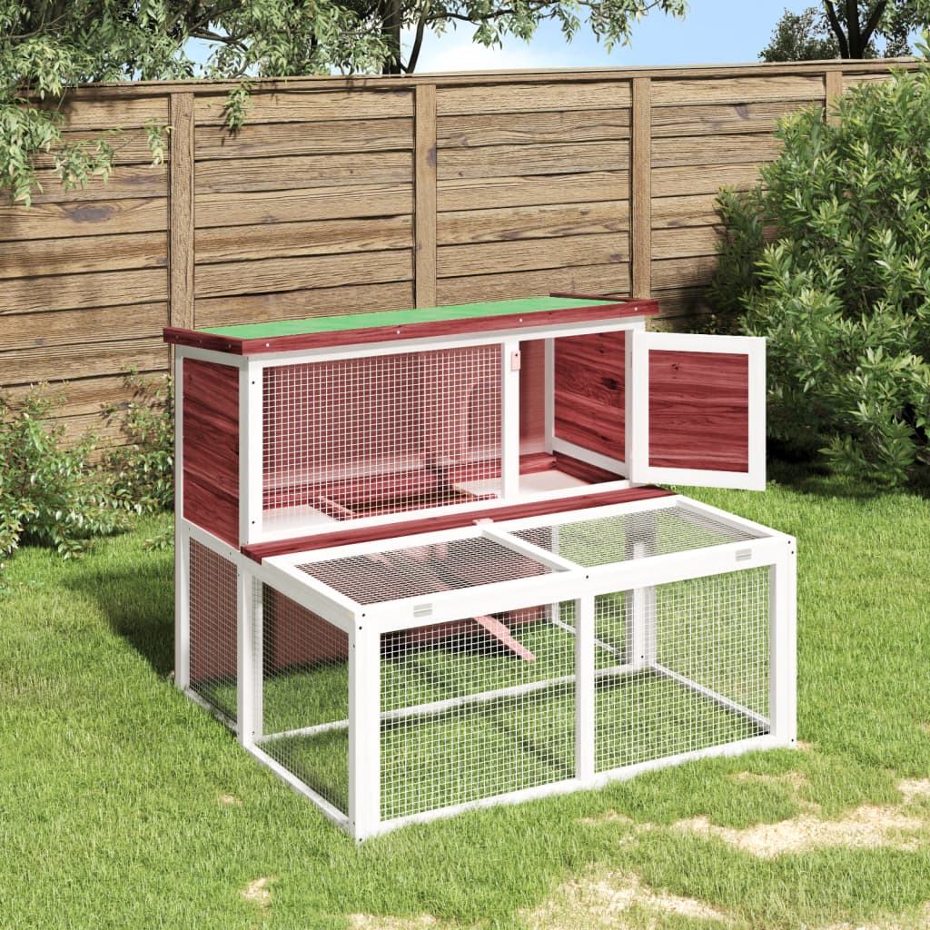 vidaXL Rabbit Hutch Mocha 102x90x84.5 cm Solid Wood Pine