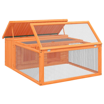 vidaXL Rabbit Hutch Brown 117.5x97x47.5 cm Solid Wood Pine