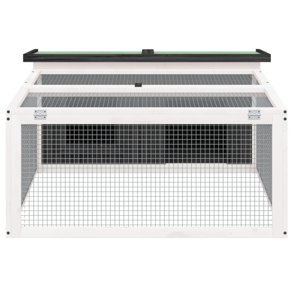 vidaXL Rabbit Hutch Grey 117,5x97x47,5 cm Solid Wood Pine