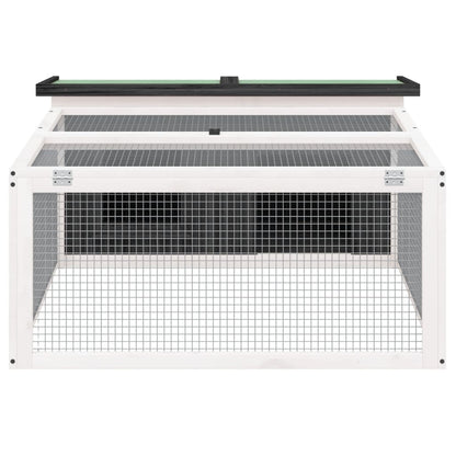 vidaXL Rabbit Hutch Grey 117,5x97x47,5 cm Solid Wood Pine