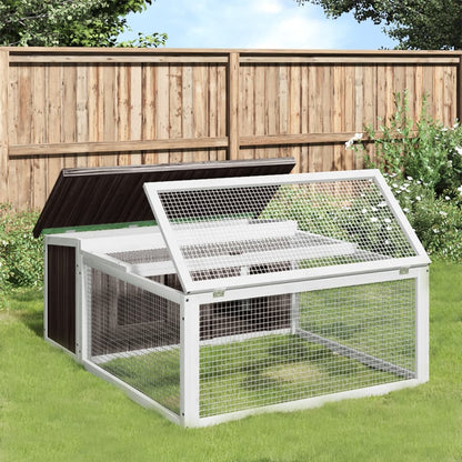 vidaXL Rabbit Hutch Grey 117,5x97x47,5 cm Solid Wood Pine