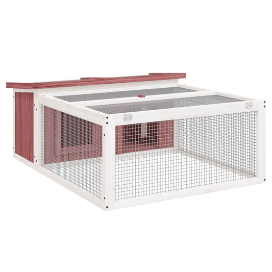vidaXL Rabbit Hutch Mocha 117.5x97x47.5 cm Solid Wood Pine