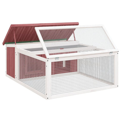 vidaXL Rabbit Hutch Mocha 117.5x97x47.5 cm Solid Wood Pine