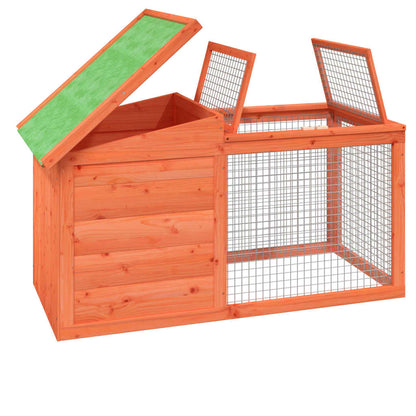 vidaXL Rabbit Hutch Brown 100,5x54x55 cm Solid Wood Pine