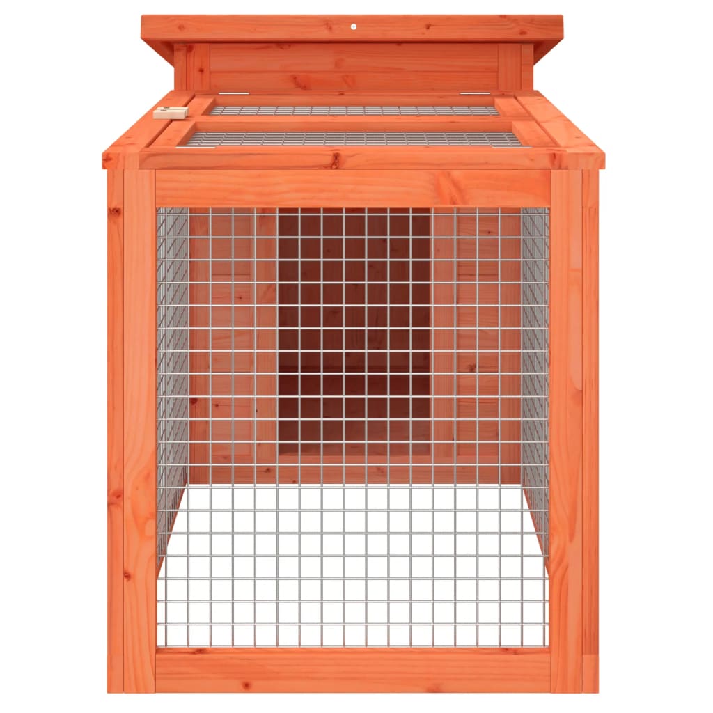 vidaXL Rabbit Hutch Brown 100,5x54x55 cm Solid Wood Pine