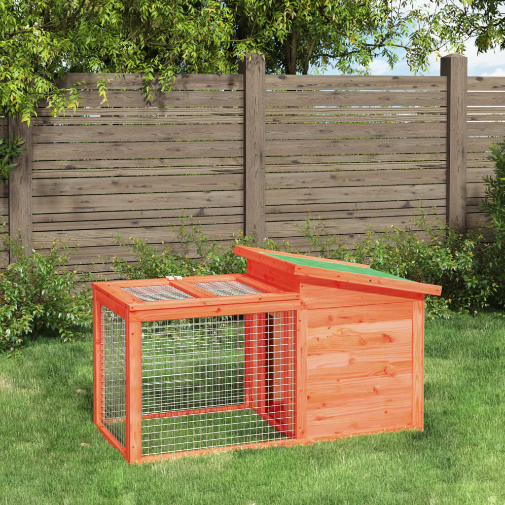 vidaXL Rabbit Hutch Brown 100,5x54x55 cm Solid Wood Pine