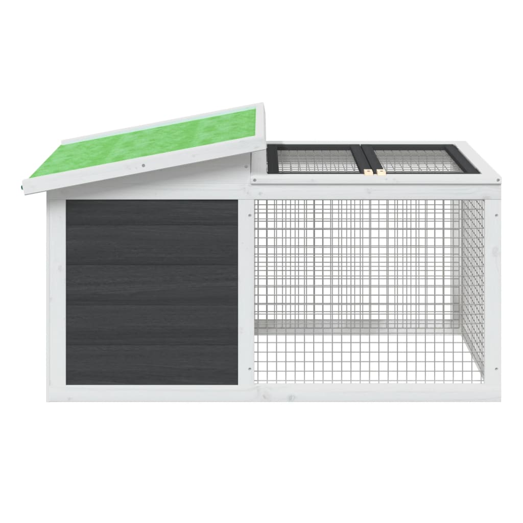 vidaXL Rabbit Hutch Grey 100,5x54x55 cm Solid Wood Pine