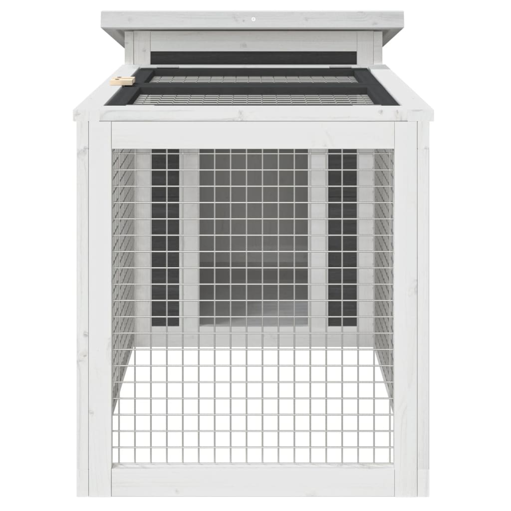 vidaXL Rabbit Hutch Grey 100.5x54x55 cm Solid Wood Pine
