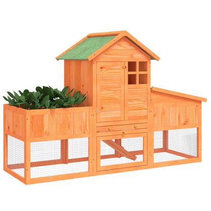 vidaXL Rabbit Hutch Brown 170x63x113 cm Solid Wood Pine