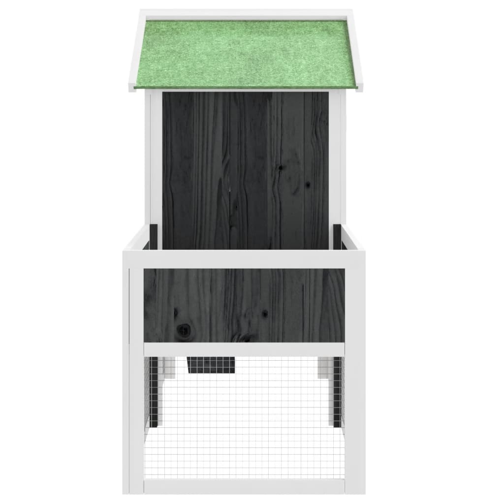 vidaXL Rabbit Hutch Grey 170x63x113 cm Solid Wood Pine