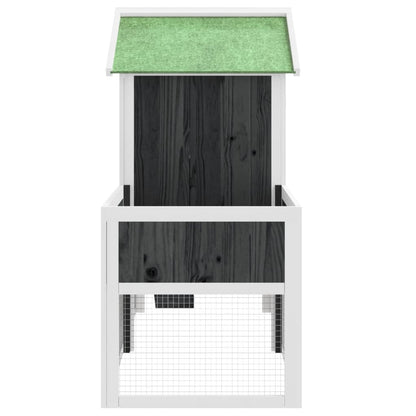 vidaXL Rabbit Hutch Grey 170x63x113 cm Solid Wood Pine