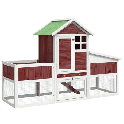 vidaXL Rabbit Hutch Mocha 170x63x113 cm Solid Wood Pine