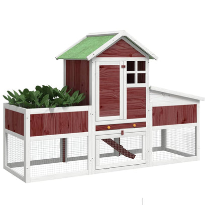 vidaXL Rabbit Hutch Mocha 170x63x113 cm Solid Wood Pine