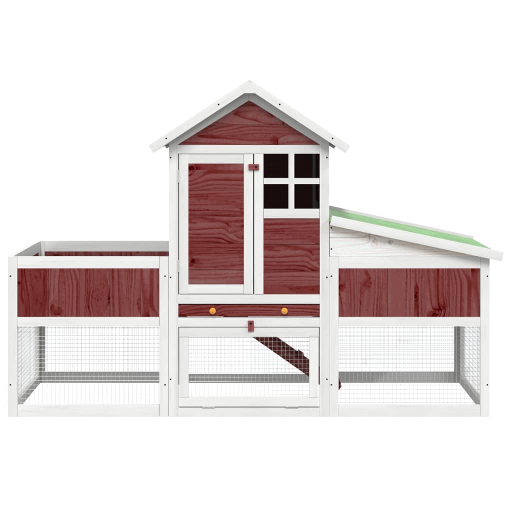 vidaXL Rabbit Hutch Mocha 170x63x113 cm Solid Wood Pine