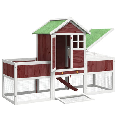 vidaXL Rabbit Hutch Mocha 170x63x113 cm Solid Wood Pine