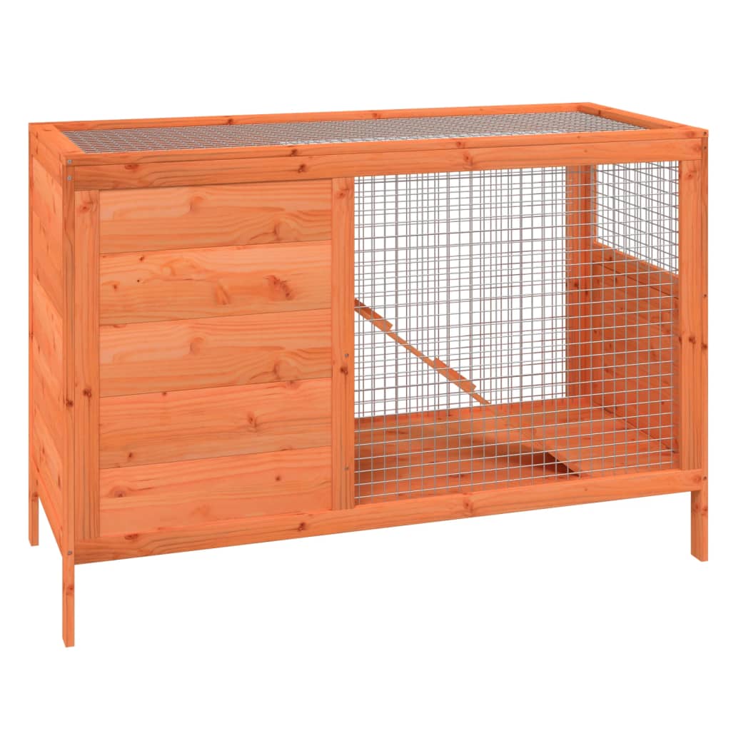 vidaXL Rabbit Hutch Brown 103x44x69,5 cm Solid Wood Pine