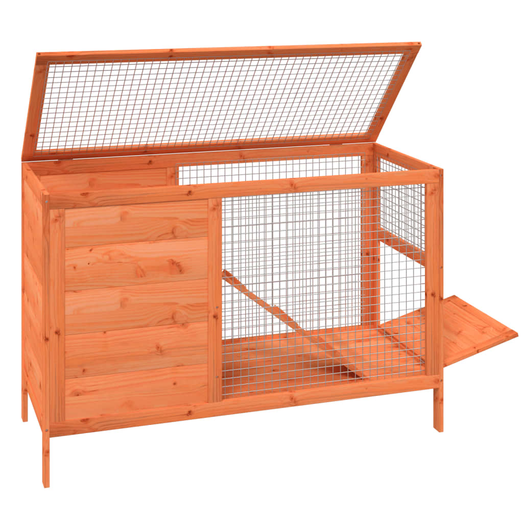 vidaXL Rabbit Hutch Brown 103x44x69,5 cm Solid Wood Pine