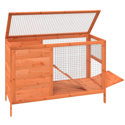 vidaXL Rabbit Hutch Brown 103x44x69,5 cm Solid Wood Pine
