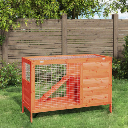 vidaXL Rabbit Hutch Brown 103x44x69,5 cm Solid Wood Pine