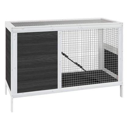 vidaXL Rabbit Hutch Grey 103x44x69,5 cm Solid Wood Pine