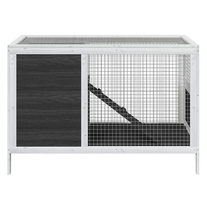 vidaXL Rabbit Hutch Grey 103x44x69,5 cm Solid Wood Pine