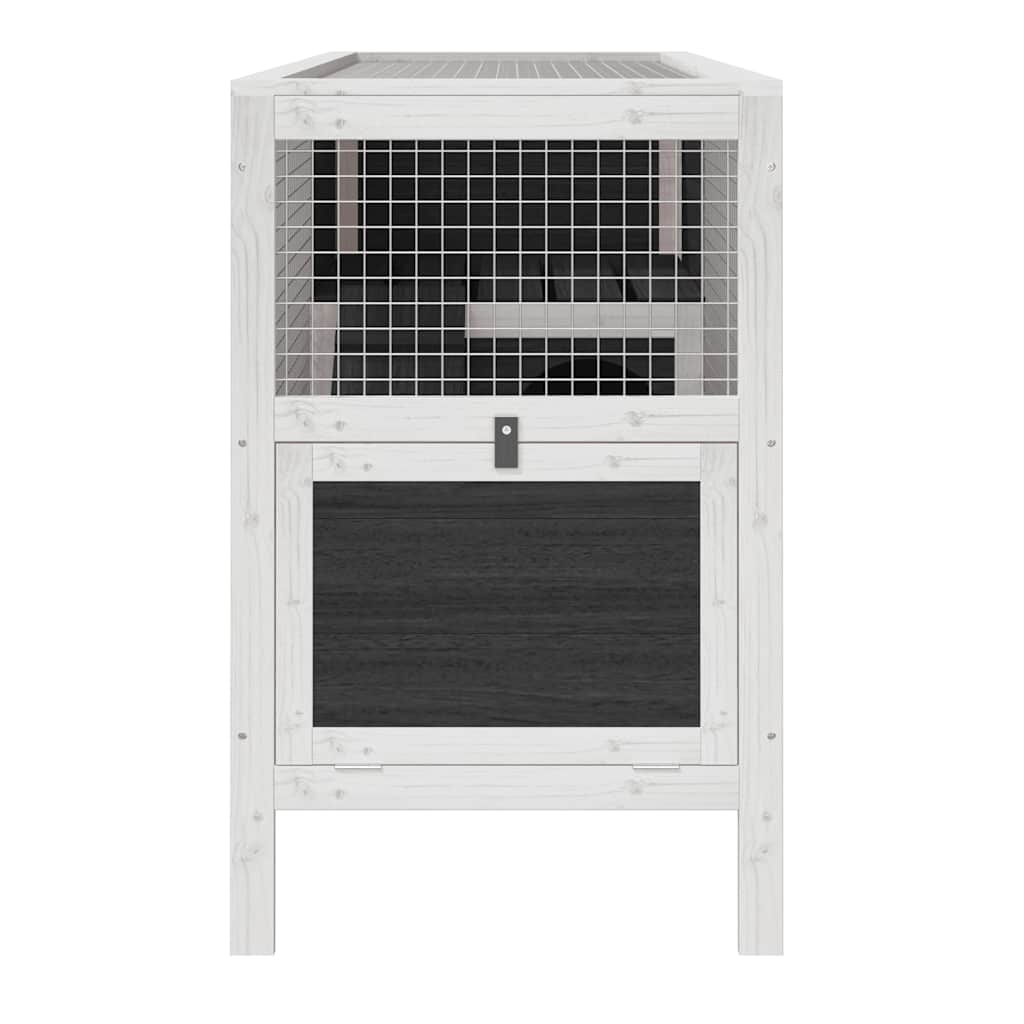 vidaXL Rabbit Hutch Grey 103x44x69.5 cm Solid Wood Pine
