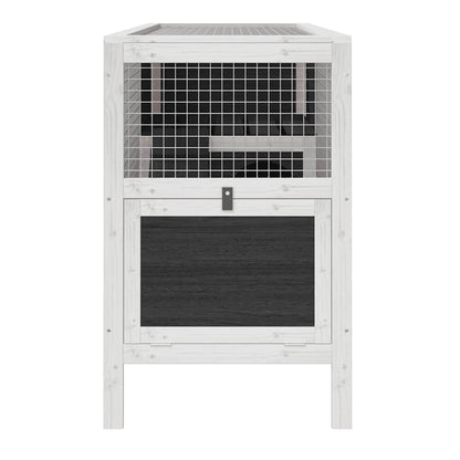 vidaXL Rabbit Hutch Grey 103x44x69.5 cm Solid Wood Pine