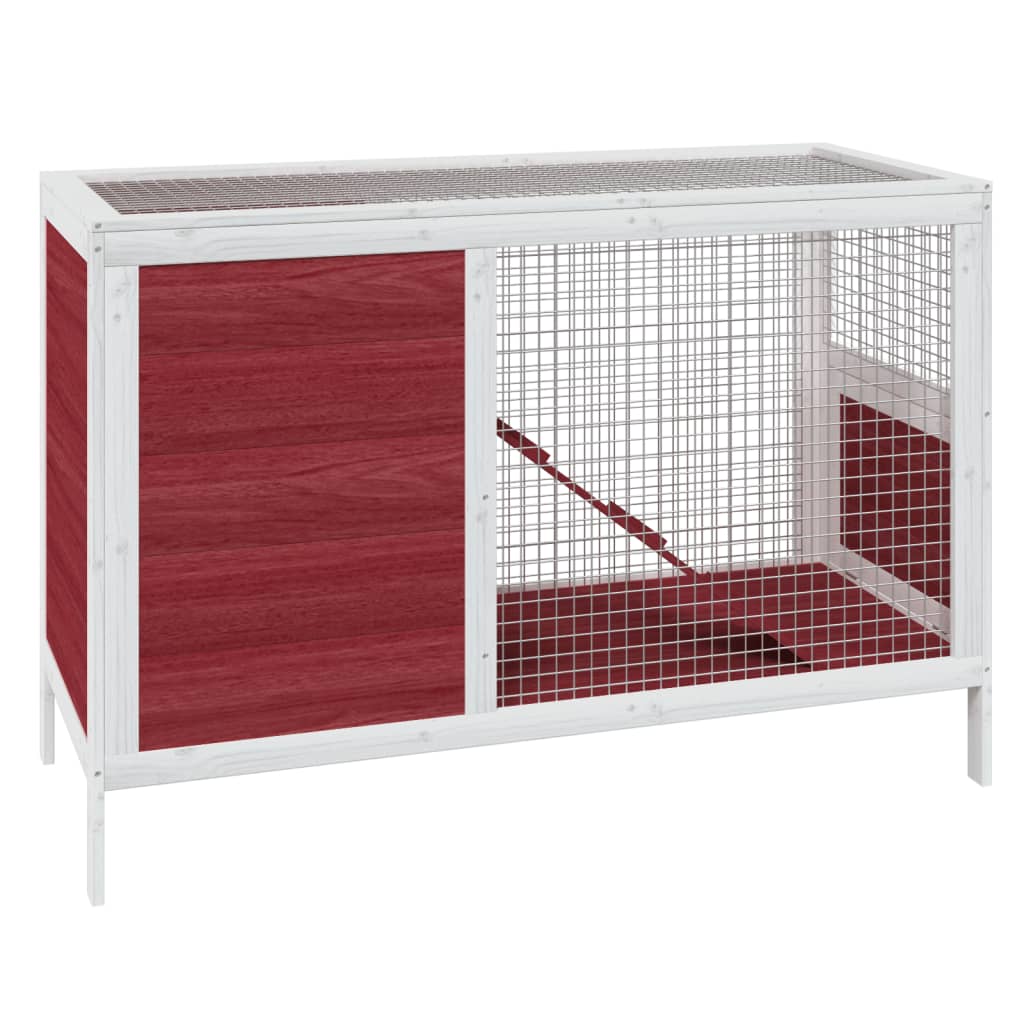 vidaXL Rabbit Hutch Mocha 103x44x69.5 cm Solid Wood Pine