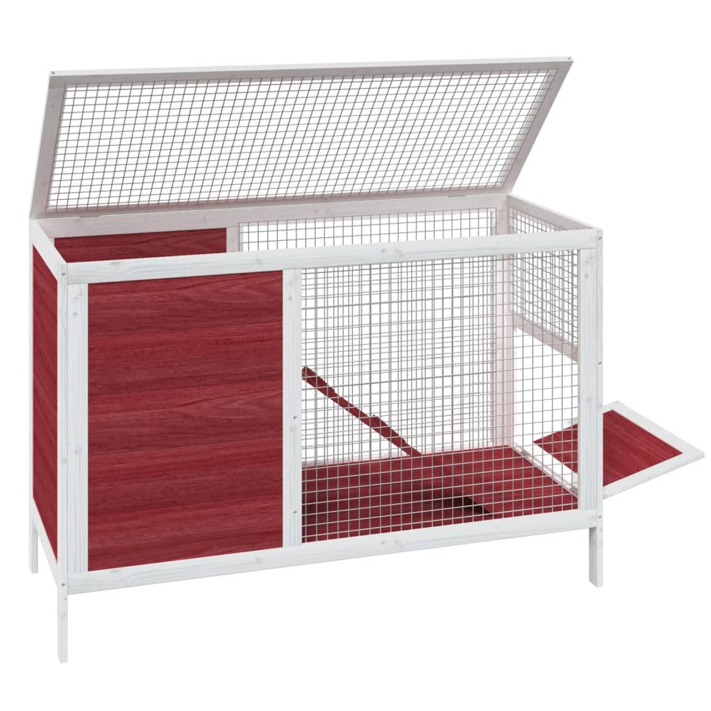vidaXL Rabbit Hutch Mocha 103x44x69.5 cm Solid Wood Pine