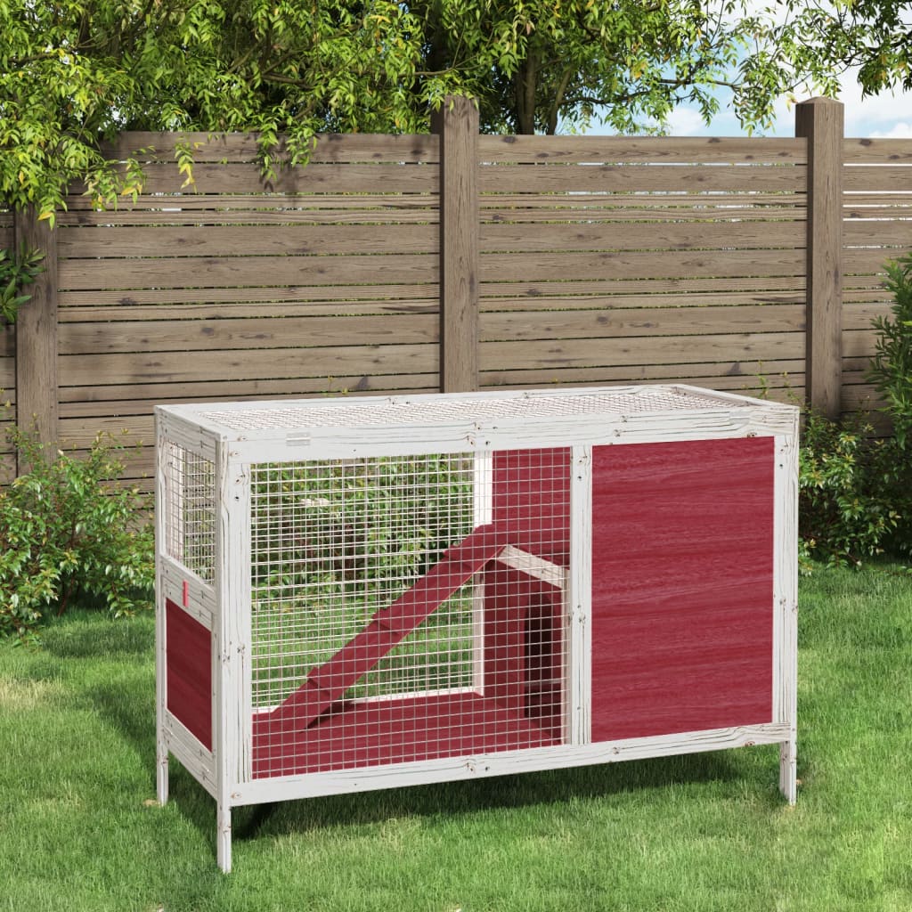 vidaXL Rabbit Hutch Mocha 103x44x69,5 cm Solid Wood Pine