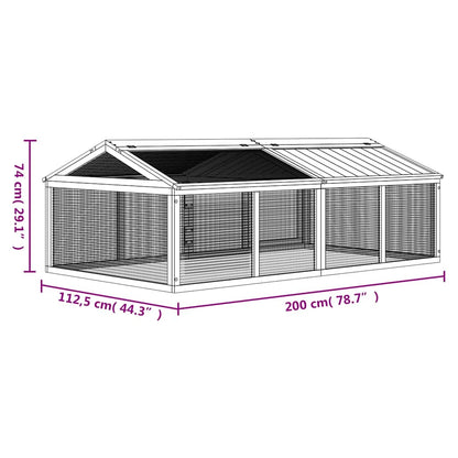 vidaXL Run Box Mocha 200x112,5x74 cm Solid Wood Pine