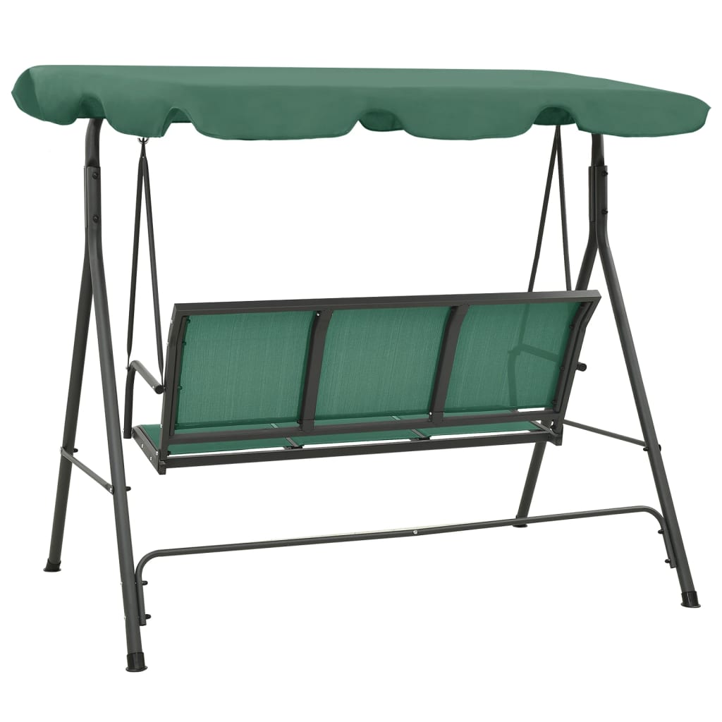 vidaXL Garden Swing Bench Green 170 cm Textilene and Steel