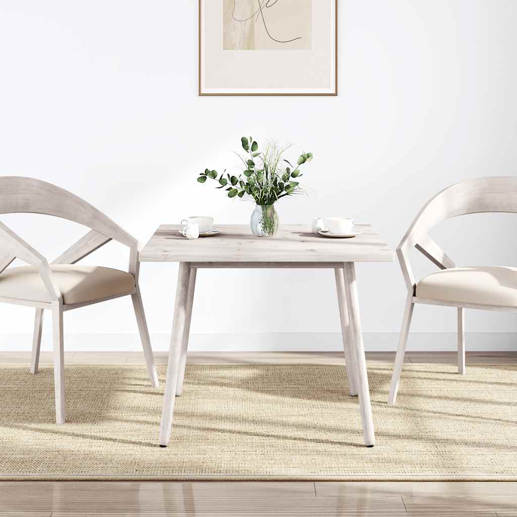 vidaXL Table Top | White | Solid pine wood | 80x80 cm | Rounded corners surface