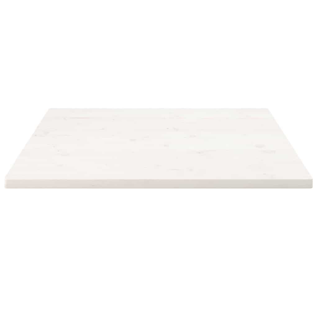 vidaXL Table Top | White | Solid pine wood | 80x80 cm | Rounded corners surface