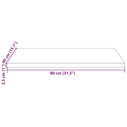 vidaXL Table Top White 80x40x2.5 cm Solid Wood Pine Rectangular