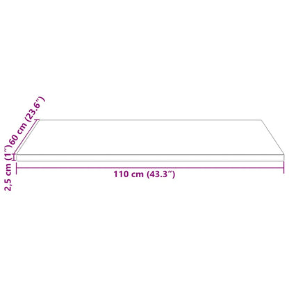 vidaXL Table Top White 110x60x2.5 cm Solid Wood Pine Rectangular