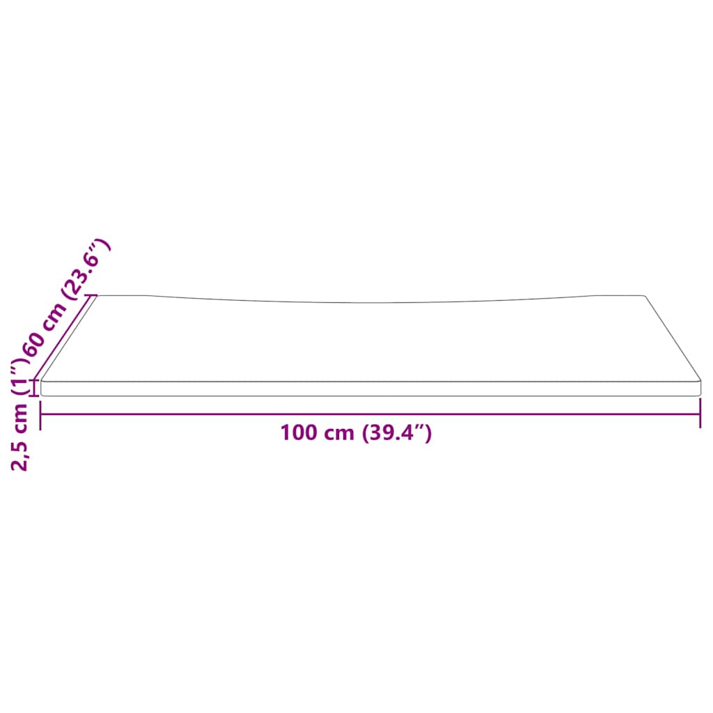 vidaXL Desk Top White 100x60x2.5 cm Solid Wood Pine