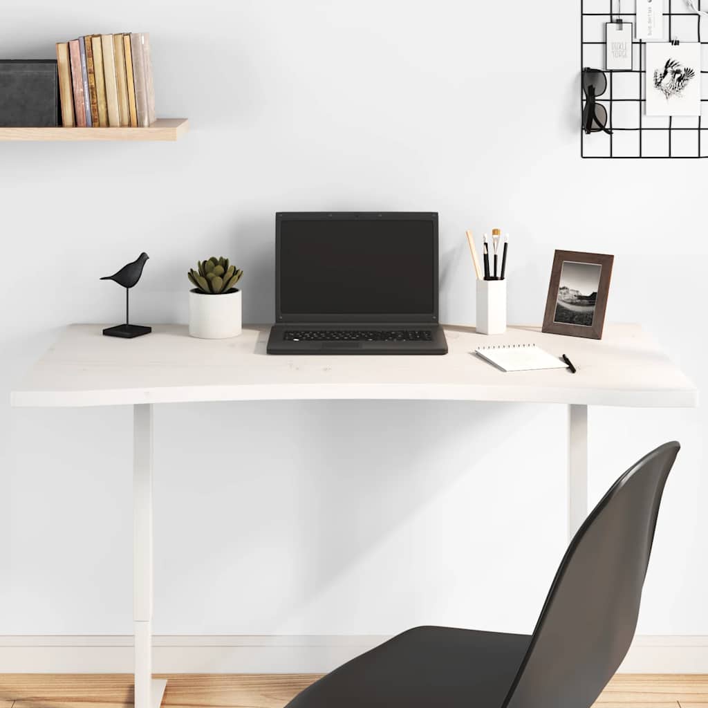 vidaXL Desk Top White 110x60x2.5 cm Solid Wood Pine
