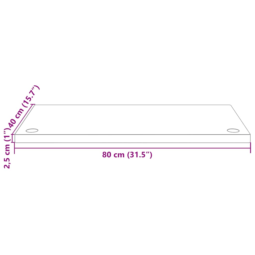 vidaXL Desk Top White 80x40x2.5 cm Solid Wood Pine